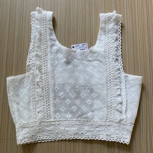 Boho chic white crochet crop top